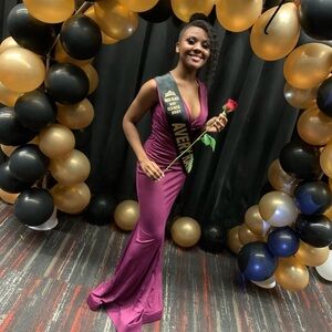 Purple PrettyLittleThing Gown - great for prom and pageants!